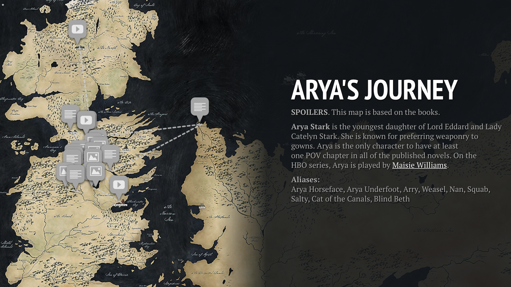 arya stark journey map