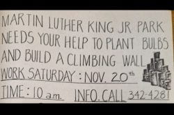 "Martin Luther King Jr. Park Needs Your Help to Plant Bulbs and Build a Climbing Wall"