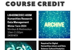 course flyer with the headline "learn how to build a digital archive for course credit"